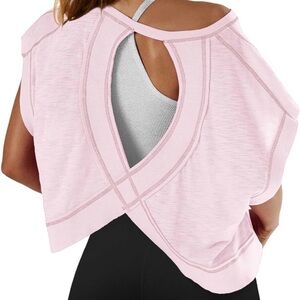 Pink Open-Back Athletic Top